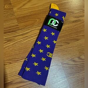 PRO Compression socks L/XL - Purple and gold stars